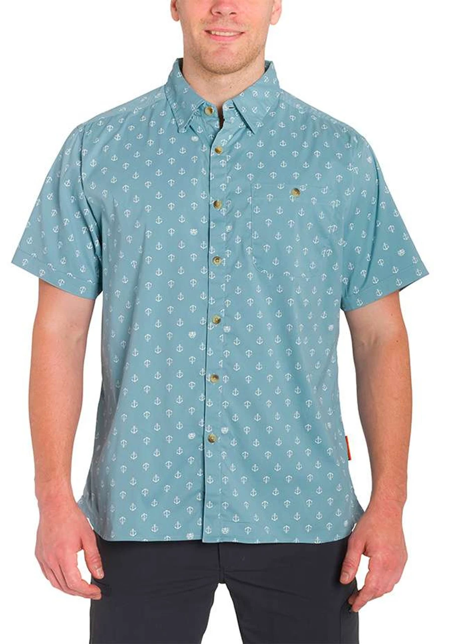 Grundens Platform Short Sleeve Shirt - Surf Anchor Print - 2X-Large Grundens Platform Short Sleeve Shirt - Surf Anchor Print - 2X-Large -Fishing Supplies Store grundens platform short sleeve shirt surf anchor print