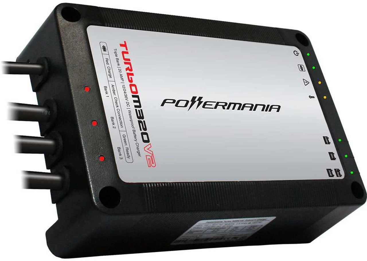 Powermania 58204 Turbo M320V2 - 3 Bank 20A Waterproof Onboard Charger Powermania 58204 Turbo M320V2 - 3 Bank 20A Waterproof Onboard Charger -Fishing Supplies Store powermania 58204 turbo m320v2 triple bank charger 31857.1651175295